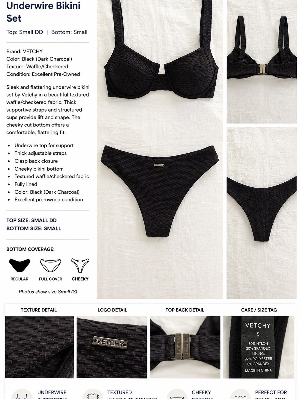 Vetchy Black Underwire Bikini Set
